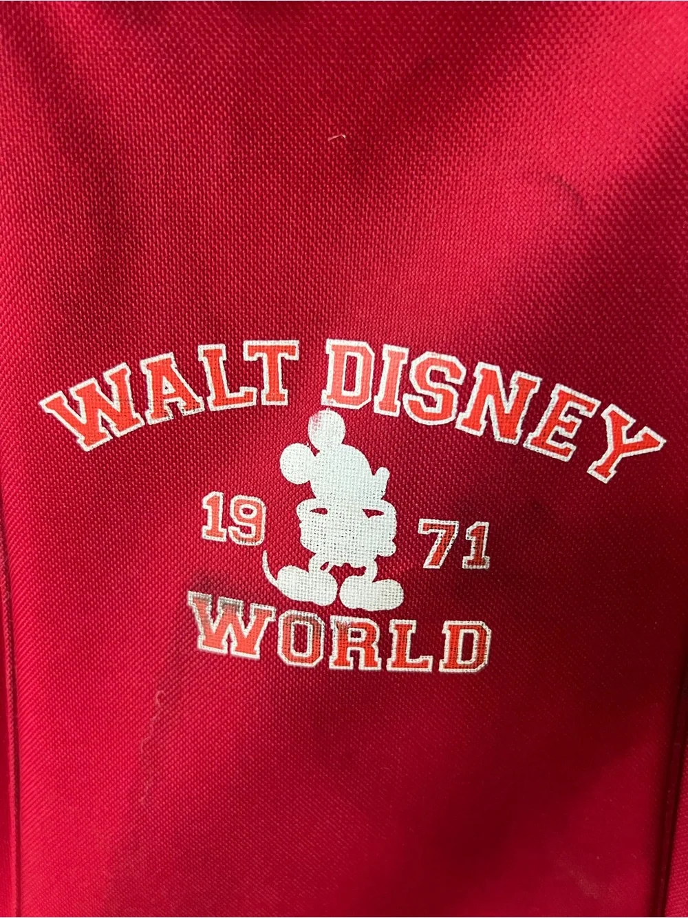 Disney Red Walt Disney World Rolling Suitcase with Black Trim